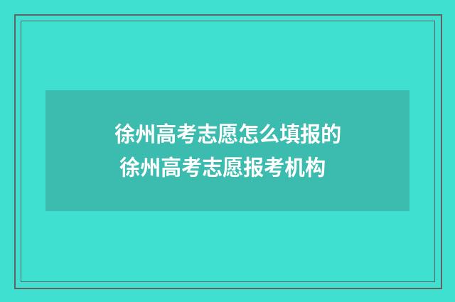 徐州高考志愿怎么填报的 徐州高考志愿报考机构
