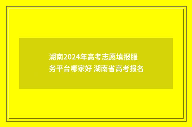 湖南2024年高考志愿填报服务平台哪家好 湖南省高考报名