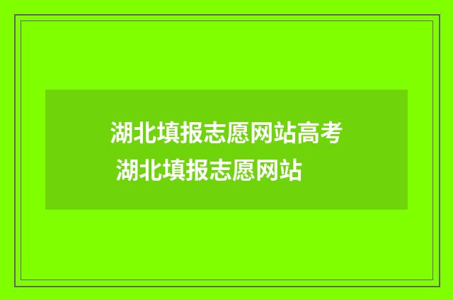 湖北填报志愿网站高考 湖北填报志愿网站