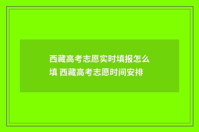 西藏高考志愿实时填报怎么填 西藏高考志愿时间安排