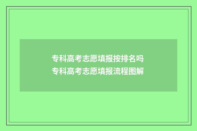 专科高考志愿填报按排名吗 专科高考志愿填报流程图解