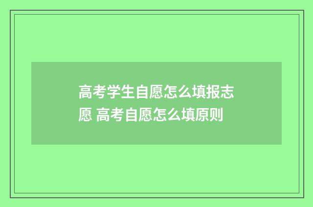 高考学生自愿怎么填报志愿 高考自愿怎么填原则