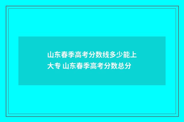 山东春季高考分数线多少能上大专 山东春季高考分数总分