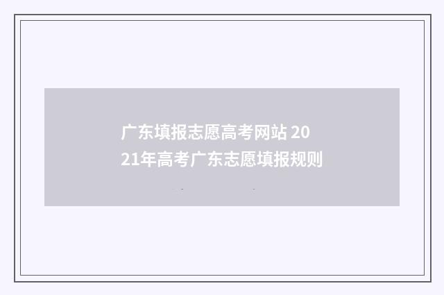 广东填报志愿高考网站 2021年高考广东志愿填报规则