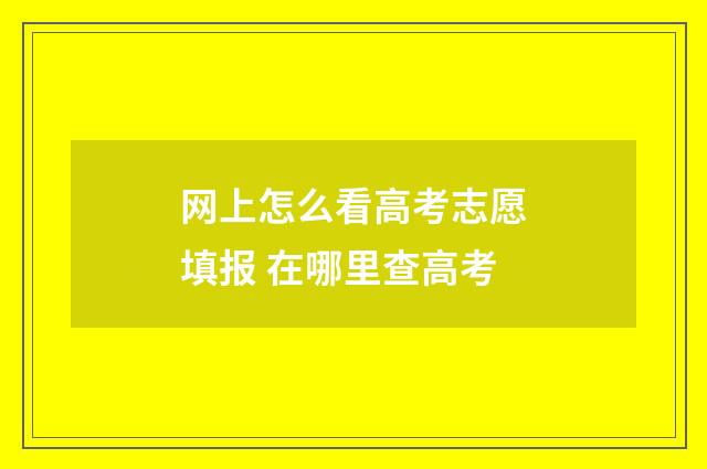 网上怎么看高考志愿填报 在哪里查高考