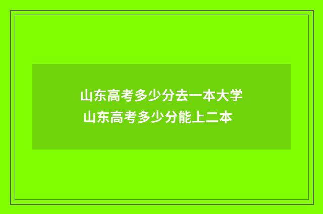 山东高考多少分去一本大学 山东高考多少分能上二本