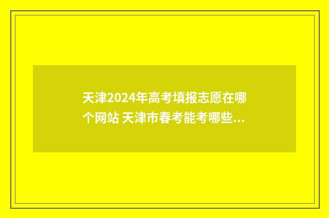 天津2024年高考填报志愿在哪个网站 天津市春考能考哪些学校