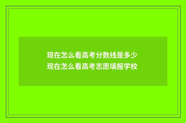 现在怎么看高考分数线是多少 现在怎么看高考志愿填报学校