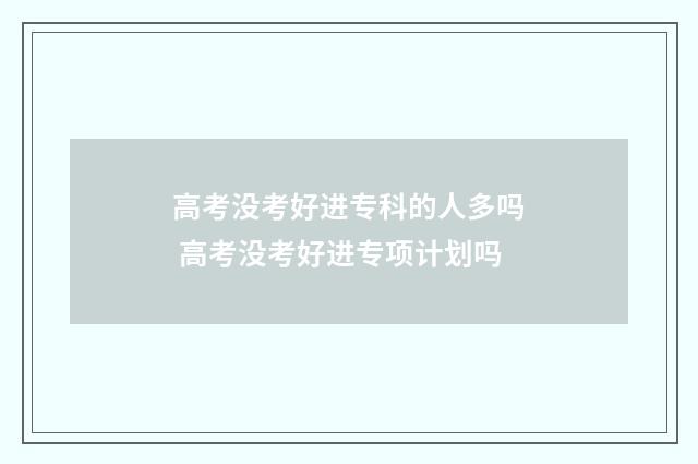 高考没考好进专科的人多吗 高考没考好进专项计划吗