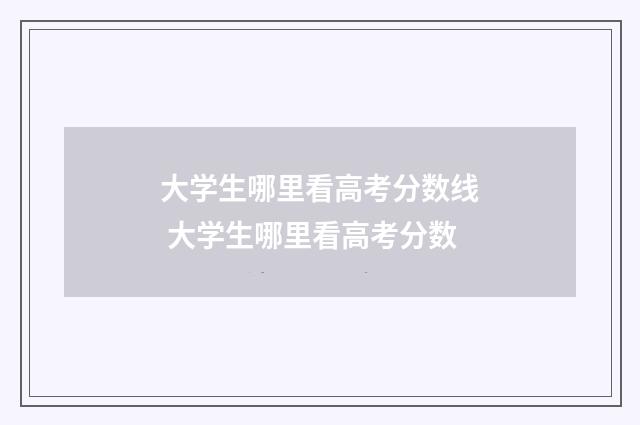 大学生哪里看高考分数线 大学生哪里看高考分数