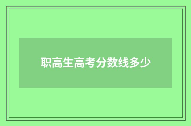 职高生高考分数线多少