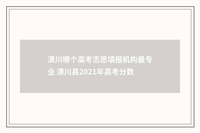 潢川哪个高考志愿填报机构最专业 潢川县2021年高考分数