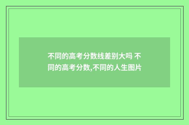 不同的高考分数线差别大吗 不同的高考分数,不同的人生图片