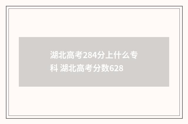 湖北高考284分上什么专科 湖北高考分数628