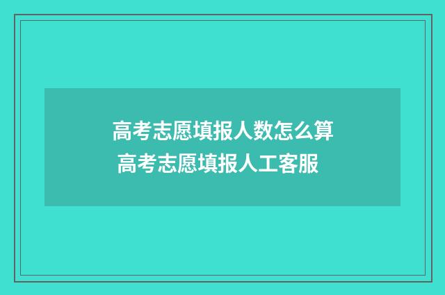 高考志愿填报人数怎么算 高考志愿填报人工客服
