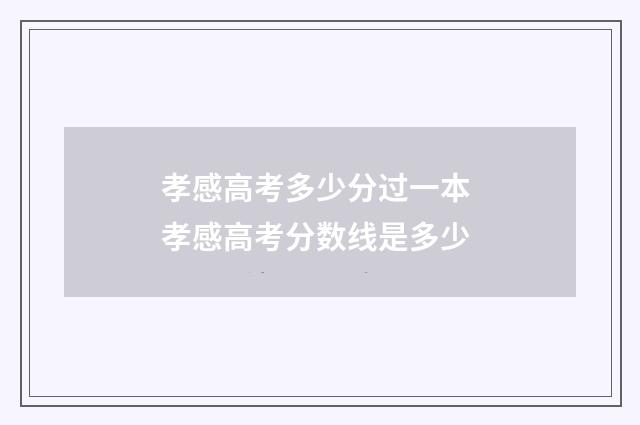 孝感高考多少分过一本 孝感高考分数线是多少