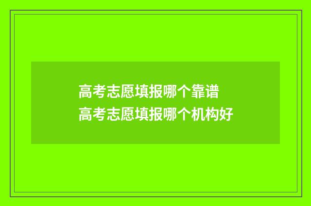 高考志愿填报哪个靠谱 高考志愿填报哪个机构好