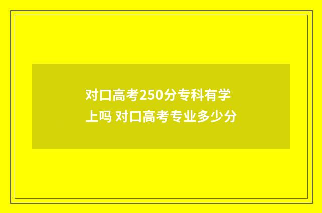 对口高考250分专科有学上吗 对口高考专业多少分