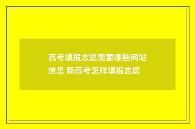 高考填报志愿需要哪些网站信息 新高考怎样填报志愿