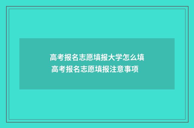 高考报名志愿填报大学怎么填 高考报名志愿填报注意事项