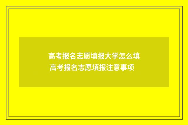 高考报名志愿填报大学怎么填 高考报名志愿填报注意事项