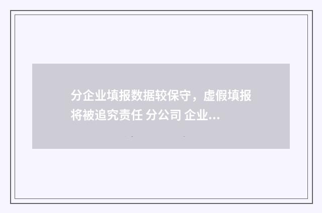 分企业填报数据较保守，虚假填报将被追究责任 分公司 企业信息填报登录