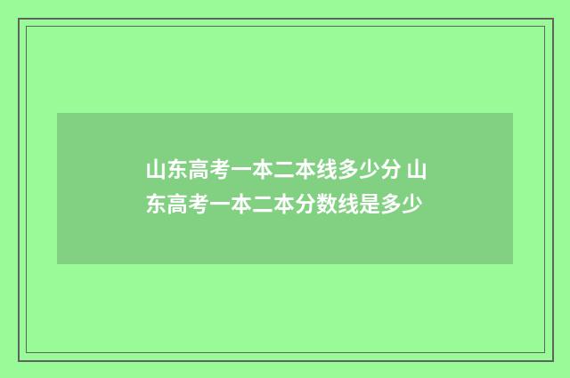 山东高考一本二本线多少分 山东高考一本二本分数线是多少