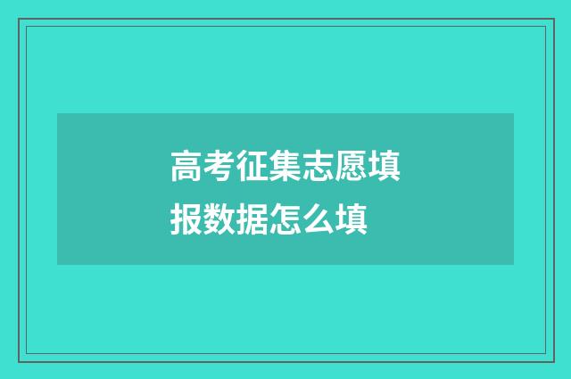 高考征集志愿填报数据怎么填