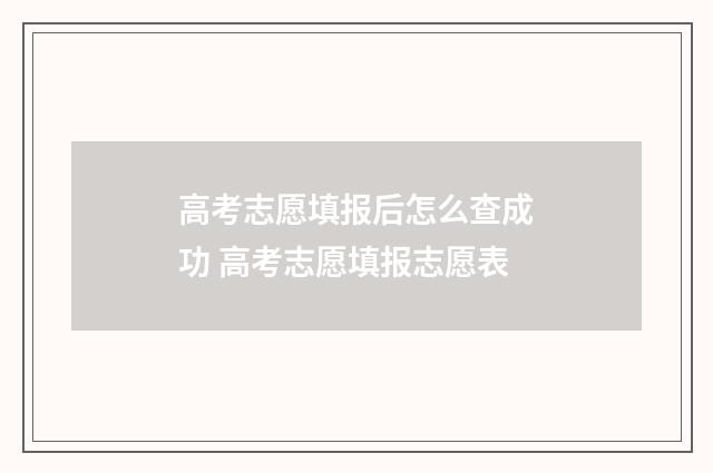 高考志愿填报后怎么查成功 高考志愿填报志愿表