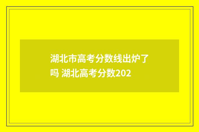 湖北市高考分数线出炉了吗 湖北高考分数202