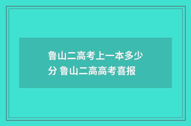 鲁山二高考上一本多少分 鲁山二高高考喜报