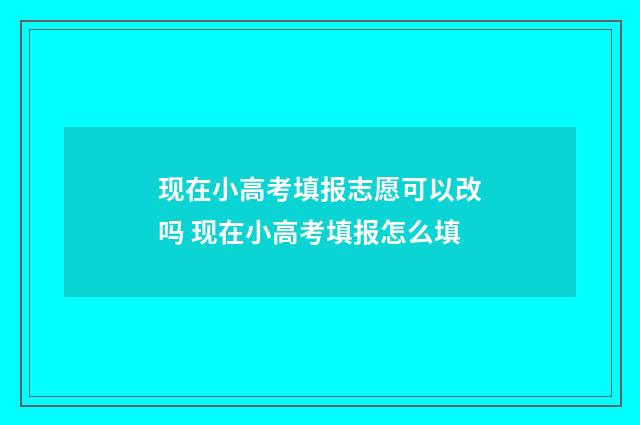 现在小高考填报志愿可以改吗 现在小高考填报怎么填