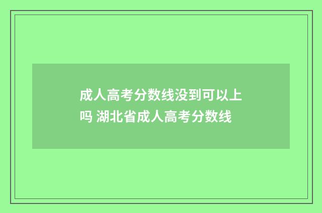 成人高考分数线没到可以上吗 湖北省成人高考分数线