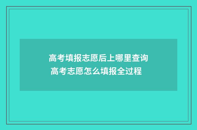 高考填报志愿后上哪里查询 高考志愿怎么填报全过程