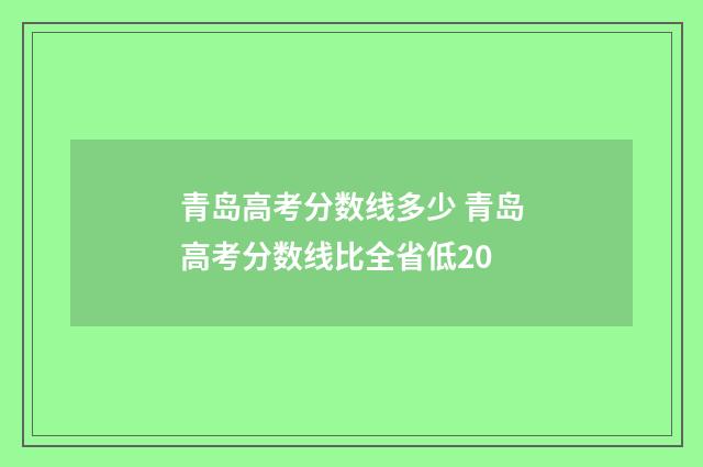 青岛高考分数线多少 青岛高考分数线比全省低20