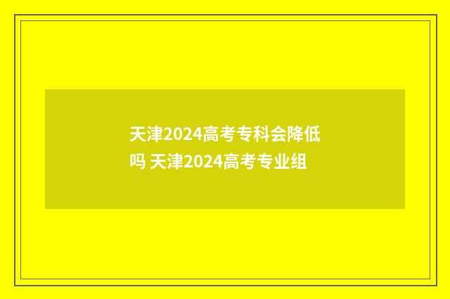 天津2024高考专科会降低吗 天津2024高考专业组