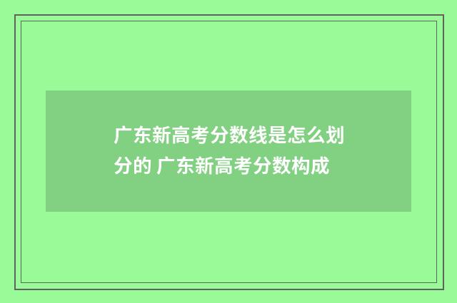 广东新高考分数线是怎么划分的 广东新高考分数构成