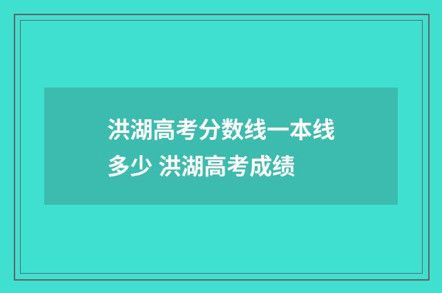 洪湖高考分数线一本线多少 洪湖高考成绩