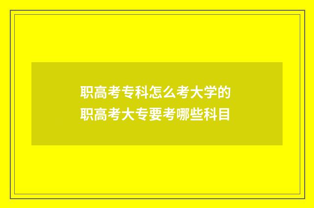 职高考专科怎么考大学的 职高考大专要考哪些科目