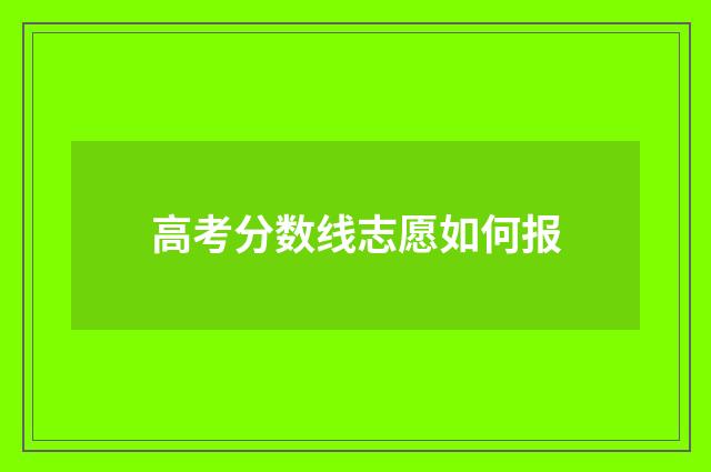 高考分数线志愿如何报