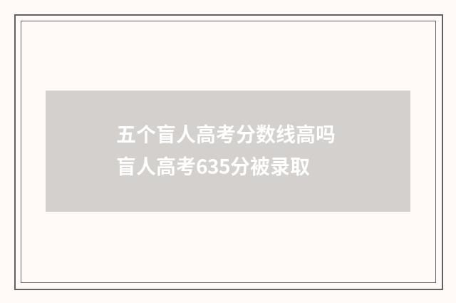 五个盲人高考分数线高吗 盲人高考635分被录取