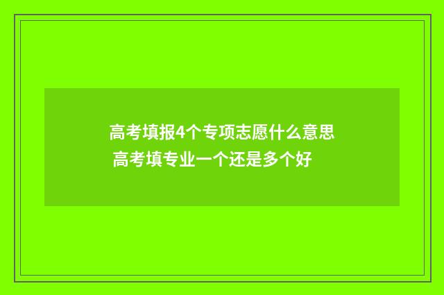 高考填报4个专项志愿什么意思 高考填专业一个还是多个好