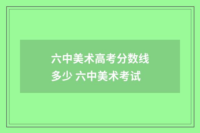 六中美术高考分数线多少 六中美术考试