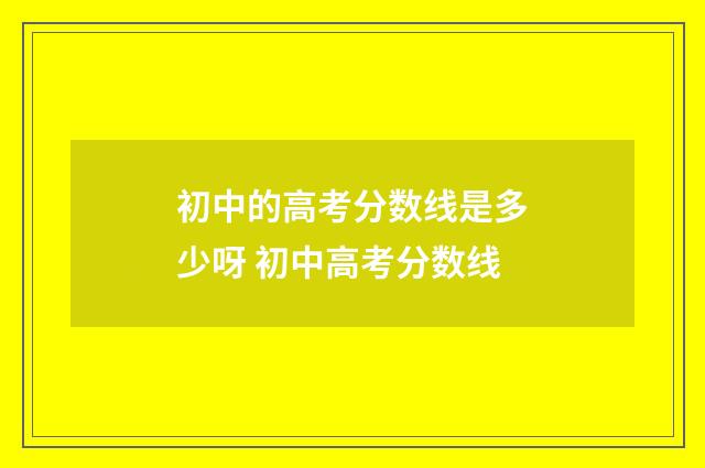初中的高考分数线是多少呀 初中高考分数线