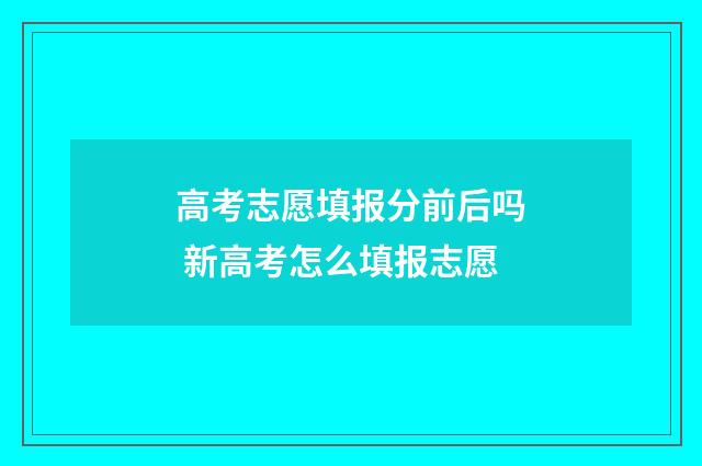 高考志愿填报分前后吗 新高考怎么填报志愿