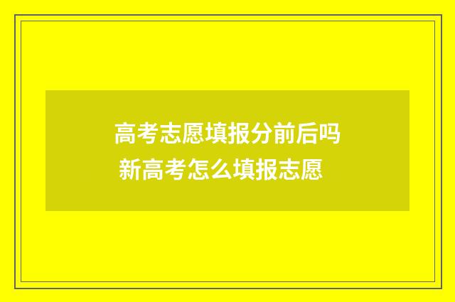 高考志愿填报分前后吗 新高考怎么填报志愿