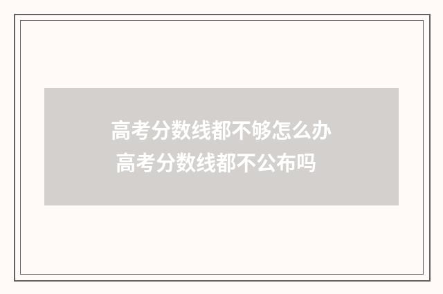 高考分数线都不够怎么办 高考分数线都不公布吗