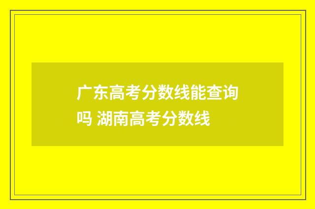 广东高考分数线能查询吗 湖南高考分数线