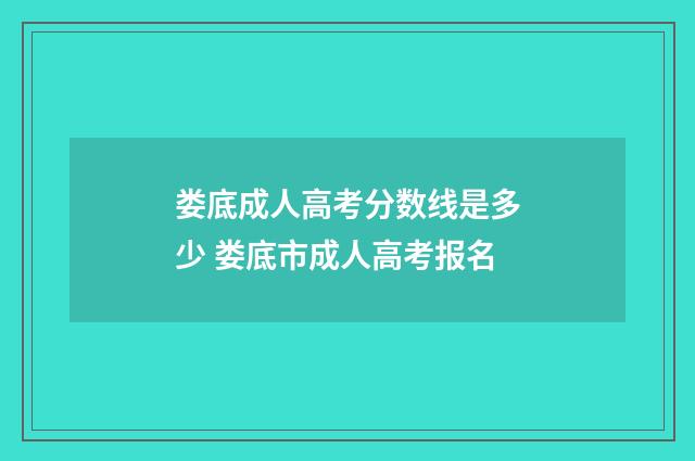 娄底成人高考分数线是多少 娄底市成人高考报名