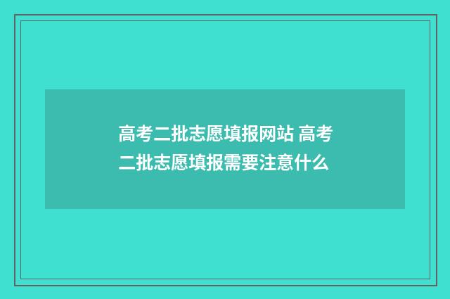 高考二批志愿填报网站 高考二批志愿填报需要注意什么
